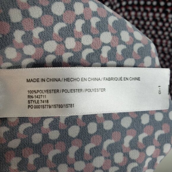 Eloquii Black White Red Dot Faux Wrap Crossover Surplice Career Blouse Size 18 - Picture 7 of 8